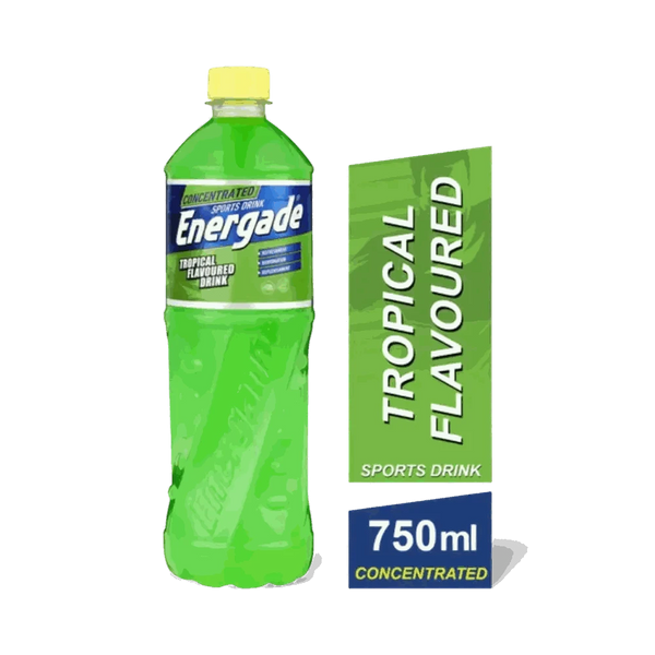 Energade Sports Drink Concentrate Tropical 750ml bottle for hydration and electrolyte replenishment