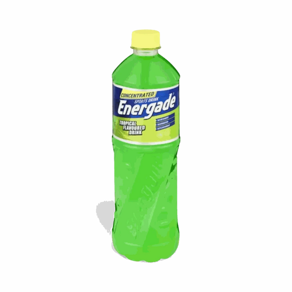 750ml bottle of Energade Sports Drink Concentrate Tropical flavor for hydration and electrolyte replenishment