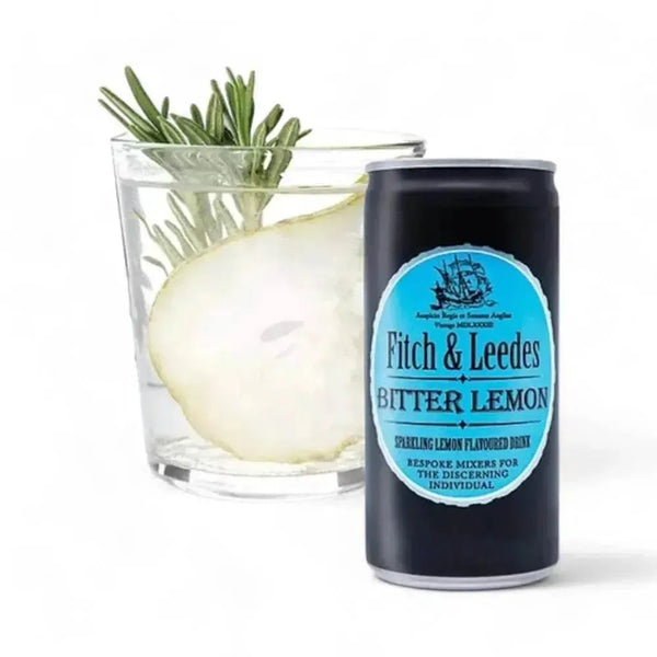 Fitch & Leedes Bitter Lemon 200ml can with refreshing citrus and balanced bitterness for cocktails and mocktails