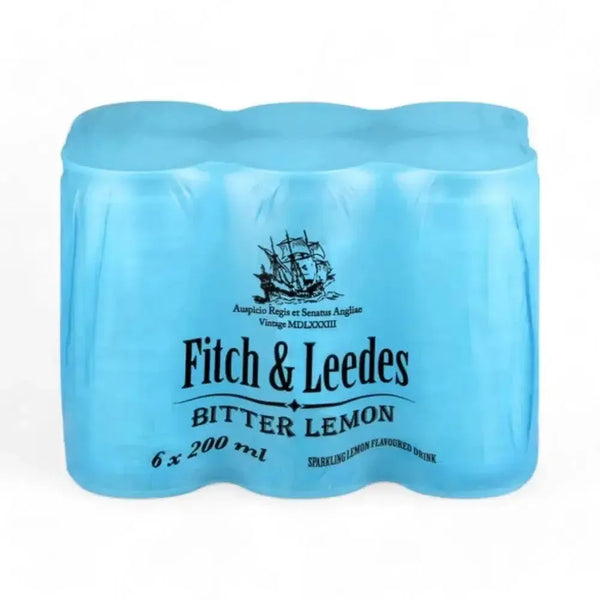 Fitch & Leedes Bitter Lemon 200ml can with refreshing citrus and balanced bitterness mixer