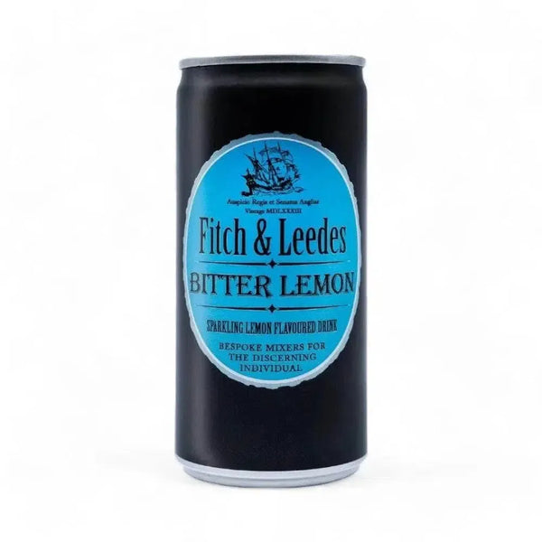 Fitch & Leedes Bitter Lemon 200ml can with refreshing lemon flavor and balanced bitterness for cocktails and standalone drink