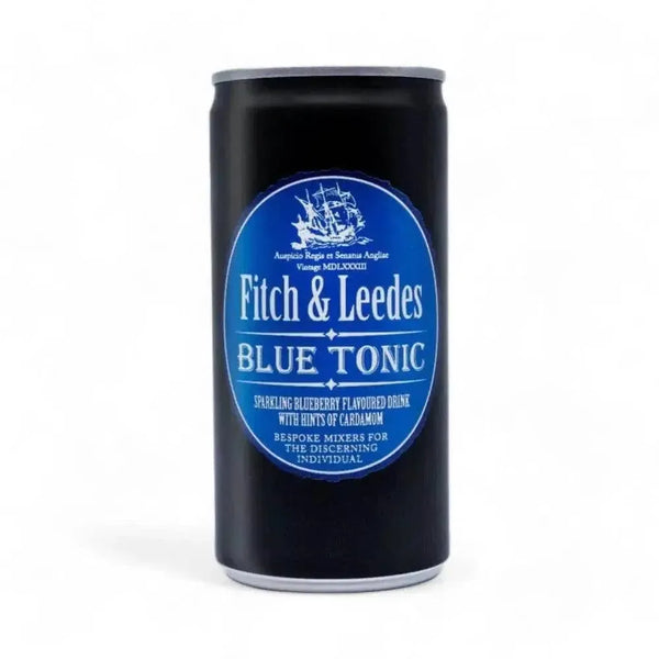 Fitch & Leedes Blue Tonic 200ml can with vibrant blue tonic water for cocktails and mixers