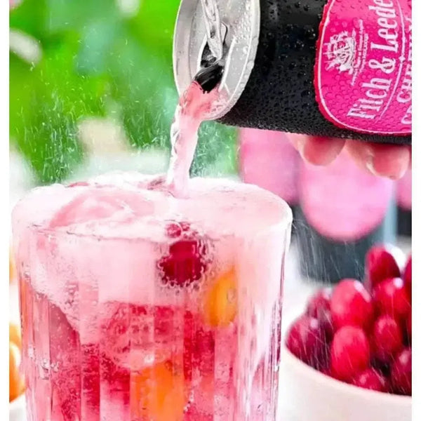 Fitch & Leedes Cranberry 200ml premium mixer can with vibrant cranberry flavor