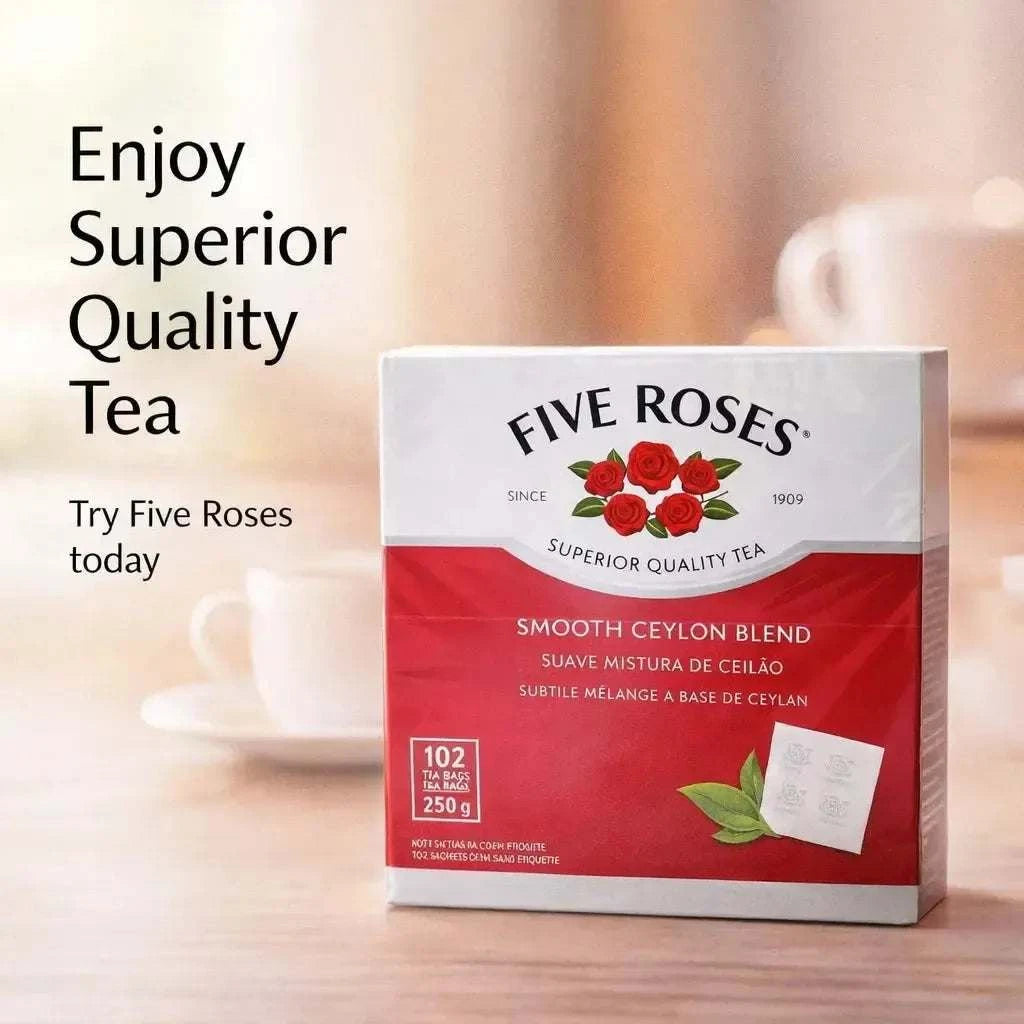 Five Roses Tea - Pack of 102 Tagless Tea Bags for a Perfect Brew