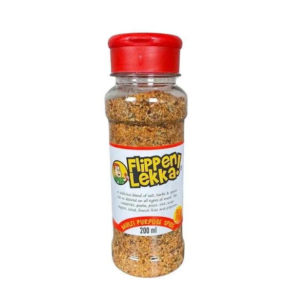 Flippen Lekka Spice multi purpose hot spice bottle 200ml with chili, cumin, paprika, and garlic blend for meats and vegetables