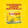 Freshpak Rooibos Tea 80s box with natural goodness tag on yellow background