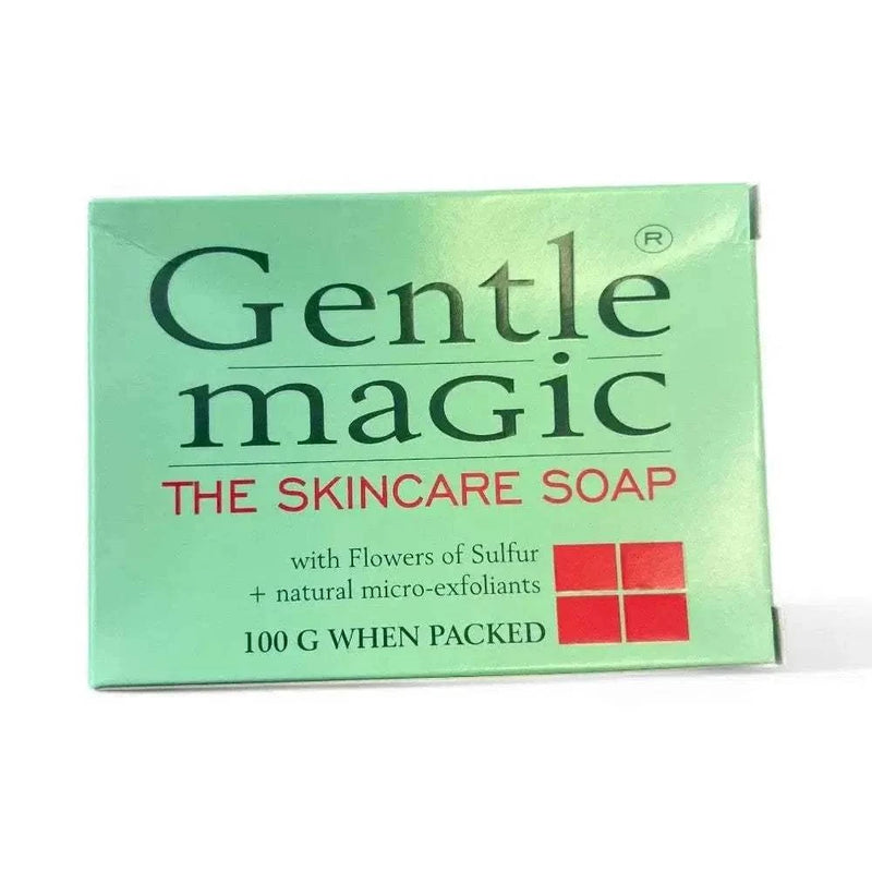Gentle Magic Skincare soap bar 100g with Flowers of Sulfur for deep cleansing and exfoliating