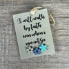 Wooden gift tag with I Will Walk By Faith text