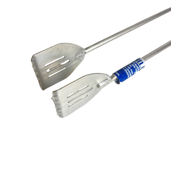 GoodNel Patty Tongs stainless steel medium length 405mm angled paddle grip braai tool