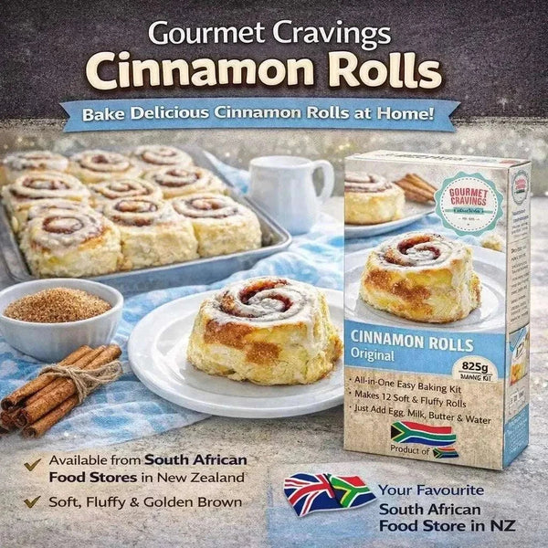 Gourmet Cravings Cinnamon Rolls 825g baking kit with cinnamon swirl and glaze