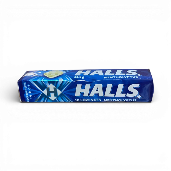 Halls Mentholyptus 33.5g pack of 10 menthol eucalyptus lozenges for throat relief and fresh breath