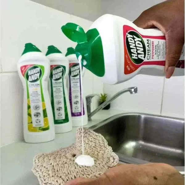Handy Andy Cream Lavender 750ml bottle with eco-friendly packaging and lavender scent for tough dirt and grease removal