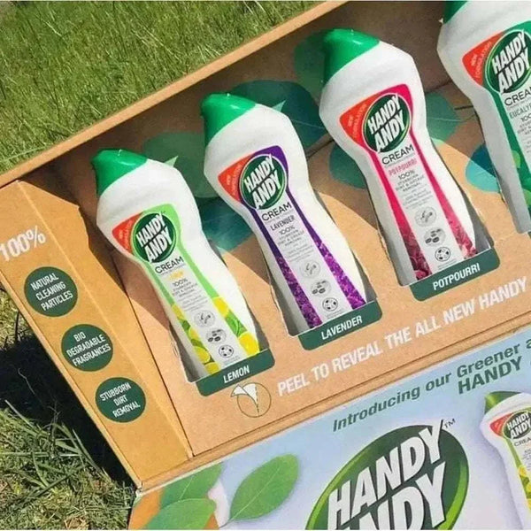 Handy Andy Cream Lavender 750ml bottle with biodegradable lavender cleaner for tough dirt and grease removal
