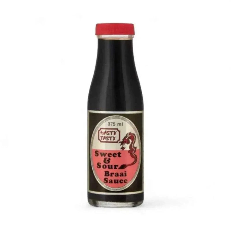 Hasty Tasty Sauce Sweet & Sour Braai 375ml bottle.