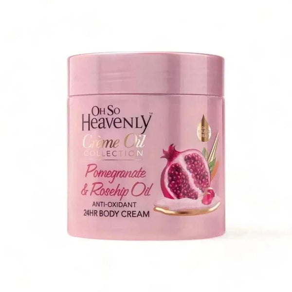 Oh So Heavenly Classic Care Body Cream with Pomegranate & Rosehip Oil 470ml, vegan skin moisturizer