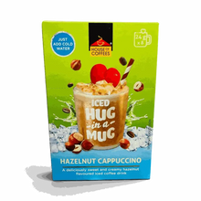 Hug in a Mug Hazelnut Iced Cappuccino box with 8 single-serve sachets