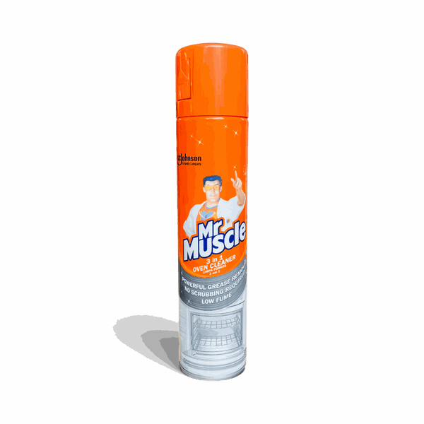Mr Muscle 3-in-1 Oven Cleaner 300ml foam spray for grease removal on ovens and grills