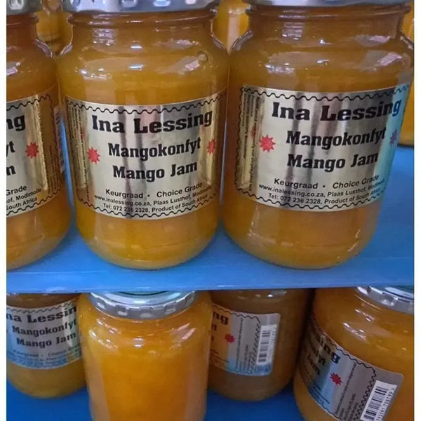 Ina Lessing Mango Jam 500g jar with fresh mango spread