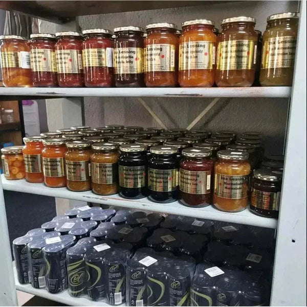Ina Lessing Marula Jelly 500g jar of gooseberry jam with sugar and acidifier, Keurraad certified