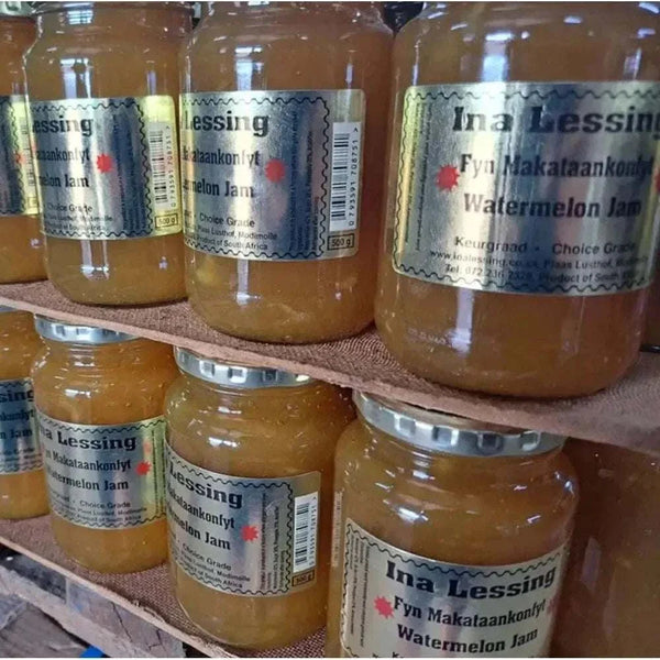 Ina Lessing Watermelon Preserve 410ml jar with large watermelon chunks and natural ingredients