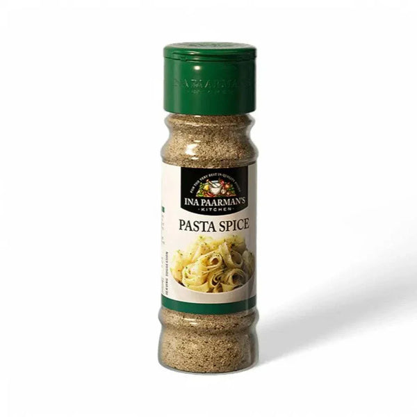 Ina Paarman Pasta Seasoning 200ml bottle with a blend of Parmesan, garlic, and Italian herbs.