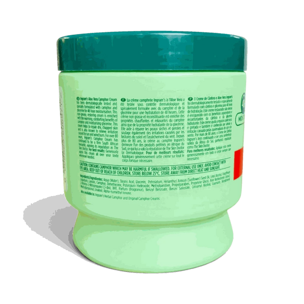Ingrams Camphor Cream Aloe Vera 450ml moisturizing body cream with camphor and glycerine for dry skin relief