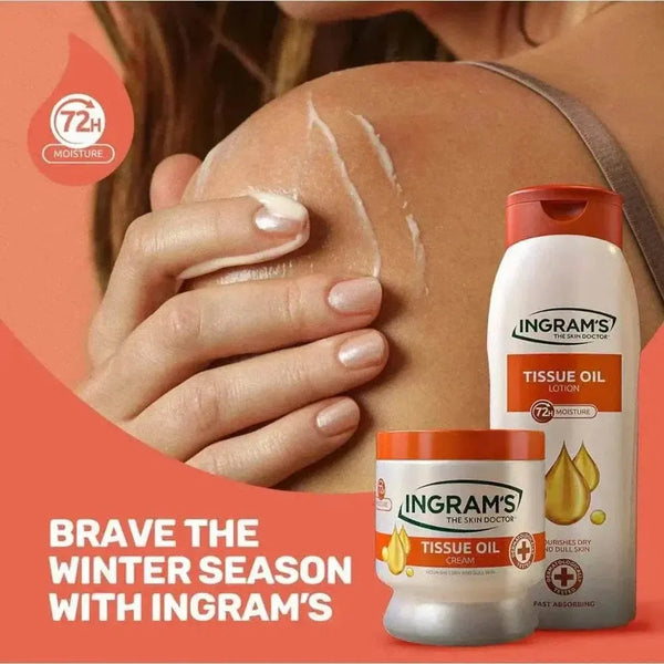 Ingrams Camphor Lotion Tissue Oil 400ml moisturizing dry skin fast-absorbing formula