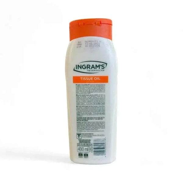 Ingrams Camphor Lotion Tissue Oil 400ml bottle for moisturizing and rejuvenating dry skin