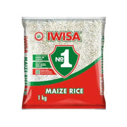 Iwisa Maize Rice 1kg package showcasing long-grain nutritious maize rice with firm texture and nutty flavor