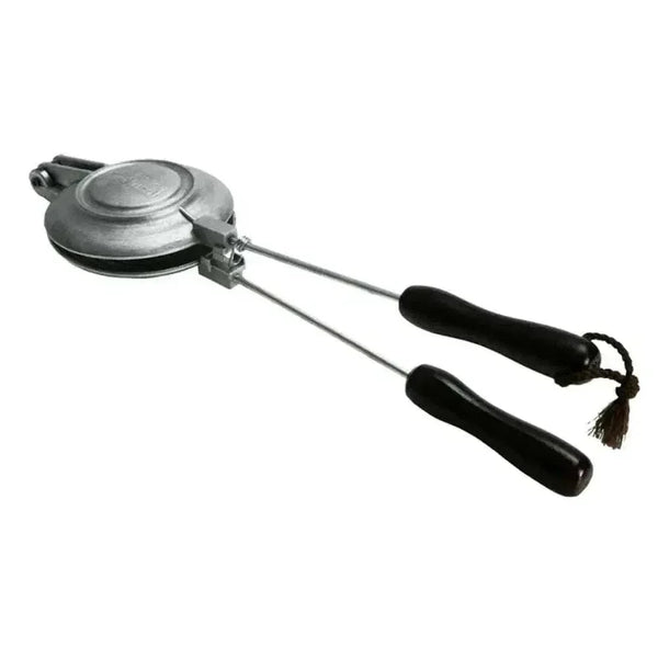 LK Jaffle Iron silver aluminium with wooden handle for toasted sandwiches