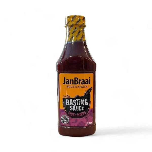 Jan Braai Basting Ribs & Wings 750ml bottle with rich smoky sweet sauce for grilling