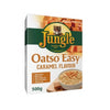 Jungle Oatso Easy Caramel 500g resealable instant oatmeal pack with whole grain oats and caramel flavor