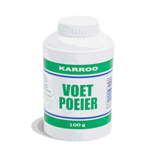 Karroo Foot Powder 100g bottle for moisture absorption and foot odor control