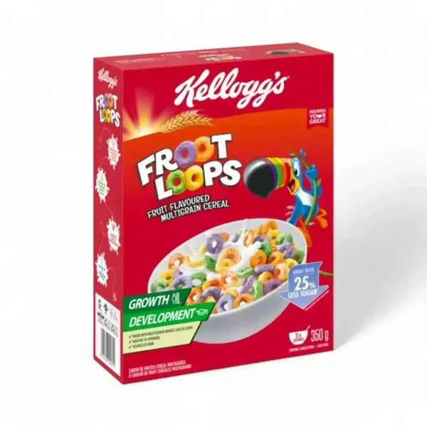 Kellogg's Fruit Loops 350g colorful multigrain breakfast cereal with 25% less sugar