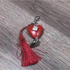 Red heart keyring 50mm with John Deere Meisie text