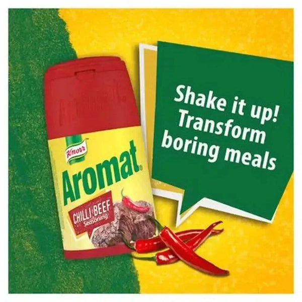 Knorr Aromat Chilli Beef Shaker 75g seasoning bottle enhancing meals with spicy herb blend