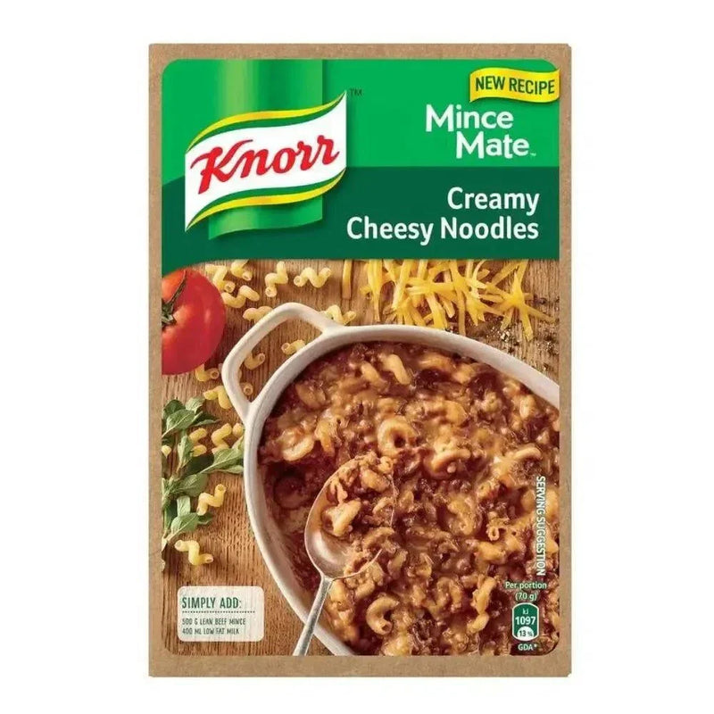 Knorr Mince Mate Cheesy Noodles 250g creamy cheesy sauce with lean beef mince meal kit