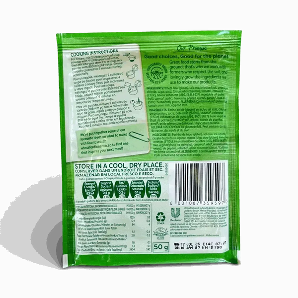 Knorr Minestrone Soup 50g packet with sustainably grown vegetables and herbs, ready-to-make hearty soup mix
