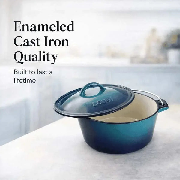LK Flat Potjie Bake Pot 5L - BLUE Enamel(#12) * Facebook Ad