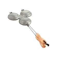LK 325/006 three-in-one cast aluminium jaffle maker with wooden handle