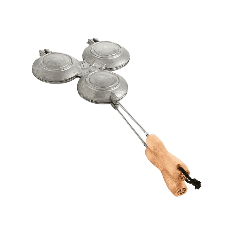 LK 325/006 three-in-one cast aluminium jaffle maker with wooden handle
