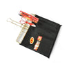 LK's Mild Steel Grid Braai set with canvas bag, firelighters, tongs, and gas lighter for outdoor grilling