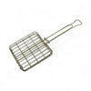 LK's mild steel BBQ grid sandwich holder with long handle for grilling sandwiches, meats, and vegetables.