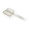 Durable mild steel BBQ grid with long handle for grilling sandwiches and vegetables
