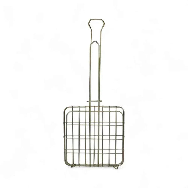LK's Mild Steel BBQ grid with clamp handle for grilling sandwiches, meats, and vegetables