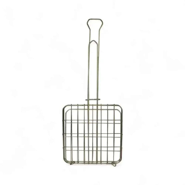 LK's Mild Steel Grid sandwich braai tool with secure clamp and long handle for grilling sandwiches, meats, and vegetables