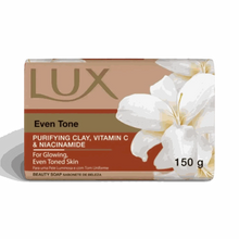 LUX Body Soap Even Tone 150g bar with purifying clay, Vitamin C, and niacinamide for smooth, even skin