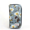 Large Wallet - Grey PVC with daisies and double zip compartments