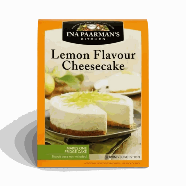 Ina Paarman Lemon Cheesecake Mix 250g package for no-bake tart dessert