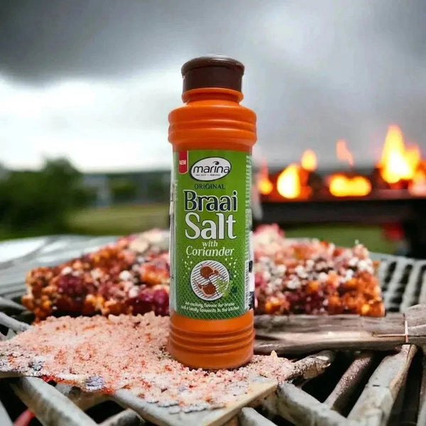 Marina Braai Salt 400g jar with coriander and spices for South African braai seasoning